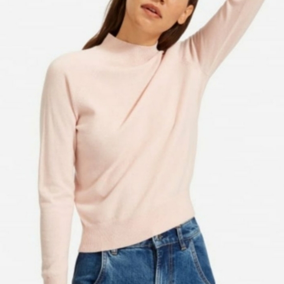 Everlane Cashmere Raglan Pullover Long Sleeve Pink Sweater Sz XXS - Picture 3 of 12